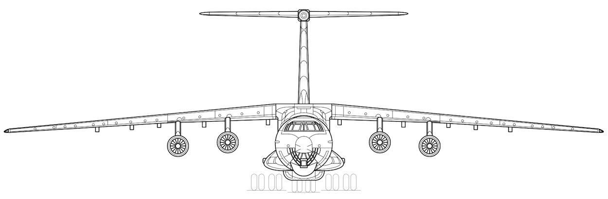 Ilyushin Il-76 - Skizze Frontansicht