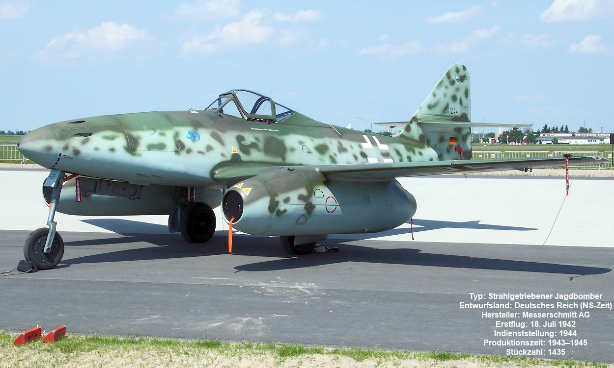 Messerschmitt Me 262 B1-A Schwalbe erstes serienmäßig eingesetztes Kampfflugzeug mit Strahltriebwerk