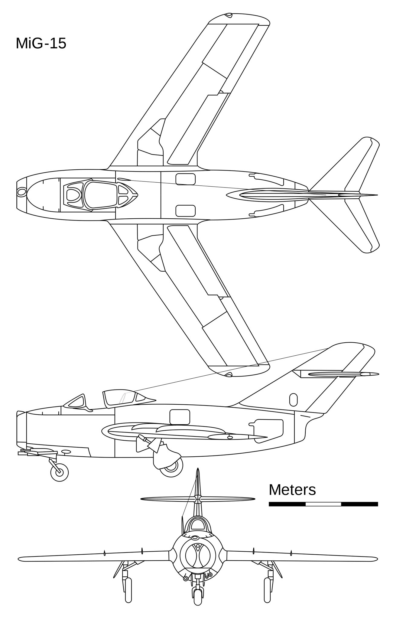 MiG-15 BIS - Skizze der MiG