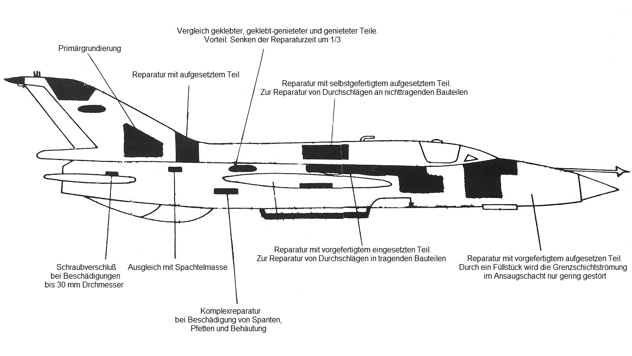 MiG-21 PFM - Skizze für Reparaturen