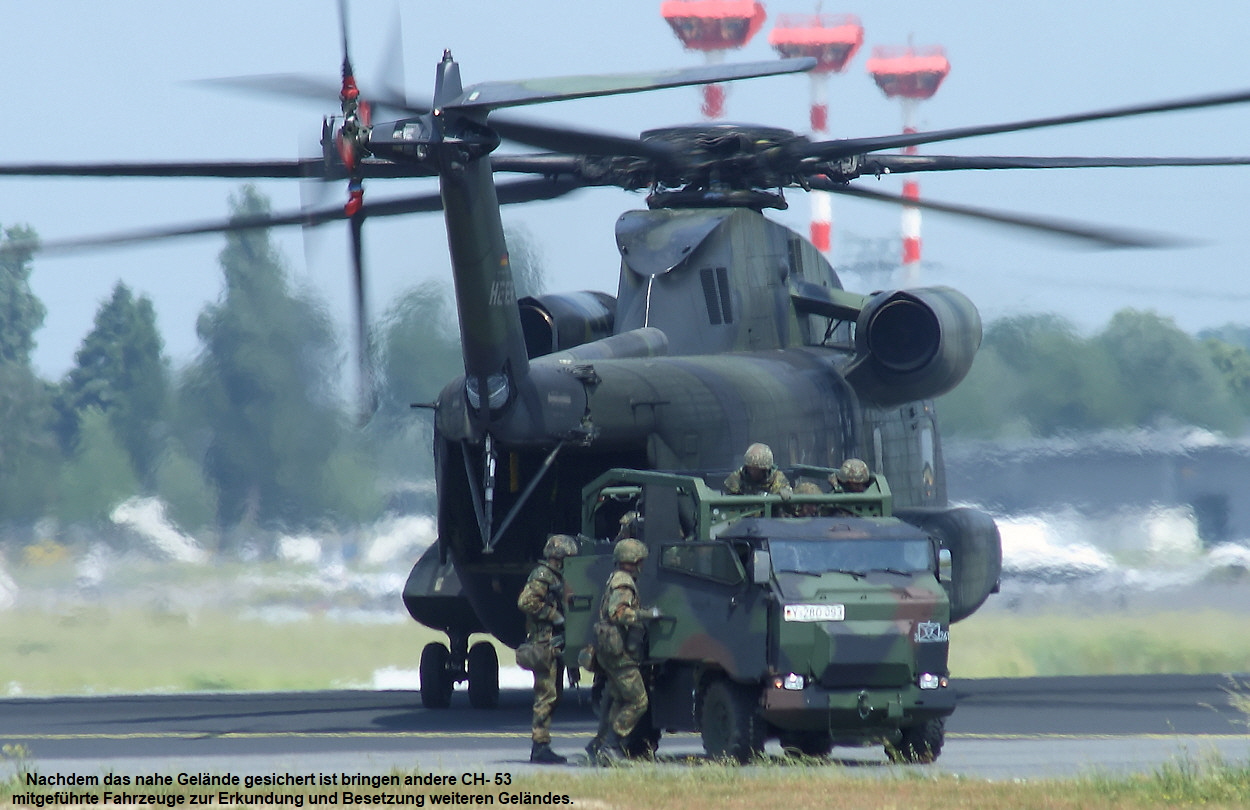 Sikorsky CH-53 Heer - Ausladen der Fahrzeuge
