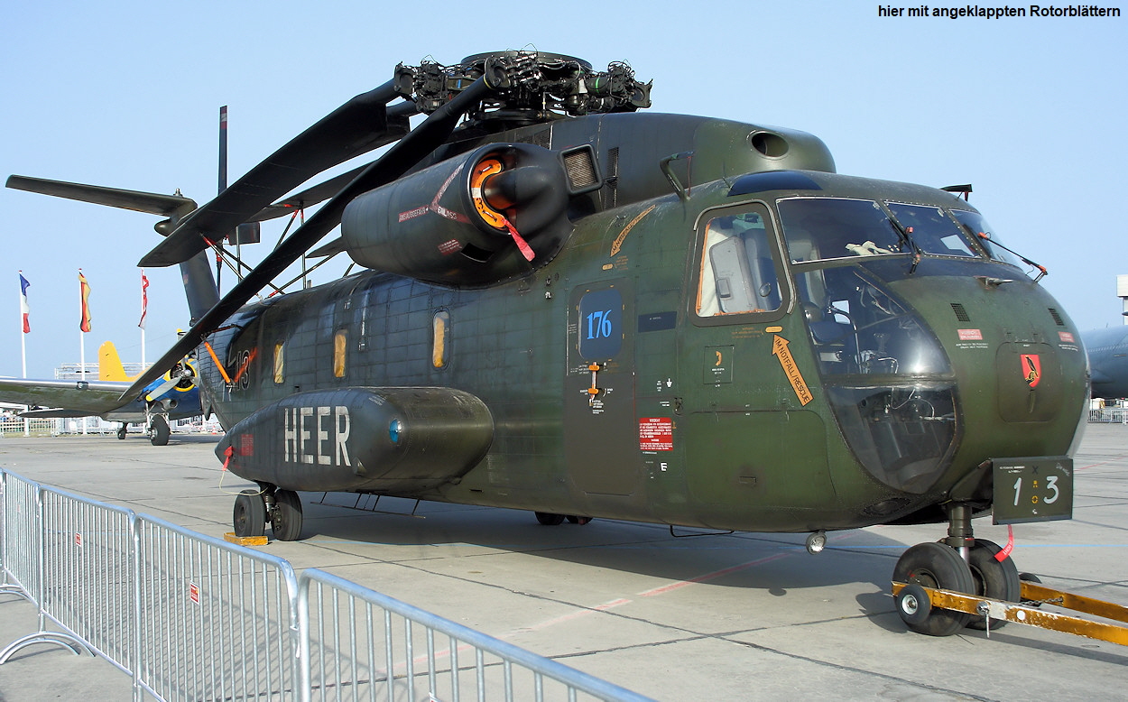 Sikorsky CH-53G und CH-53GS - Transporthubschrauber mit angeklapptem Rotor