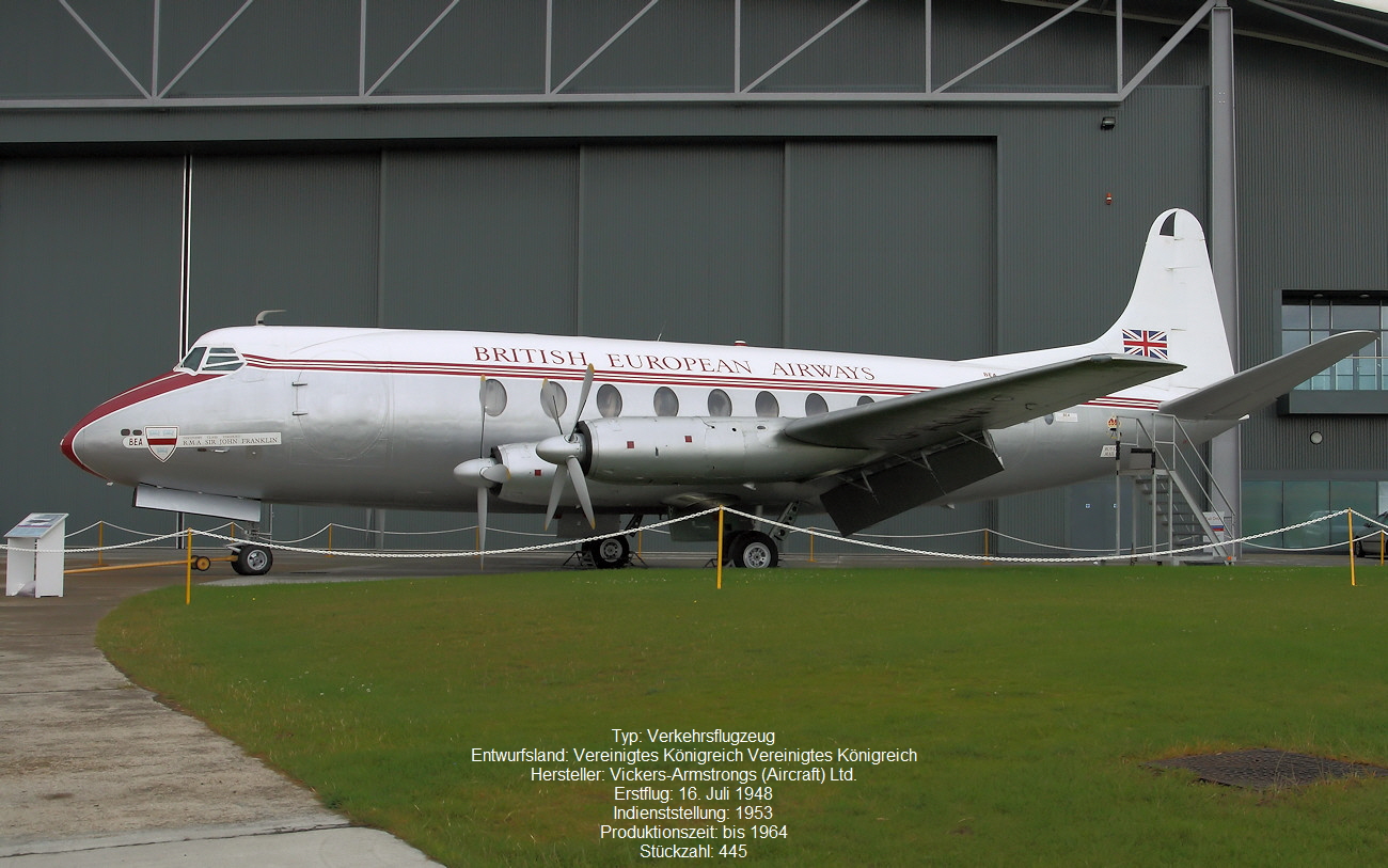 Vickers Viscount 701 - Passagierflugzeug mit Turboprop-Antrieb