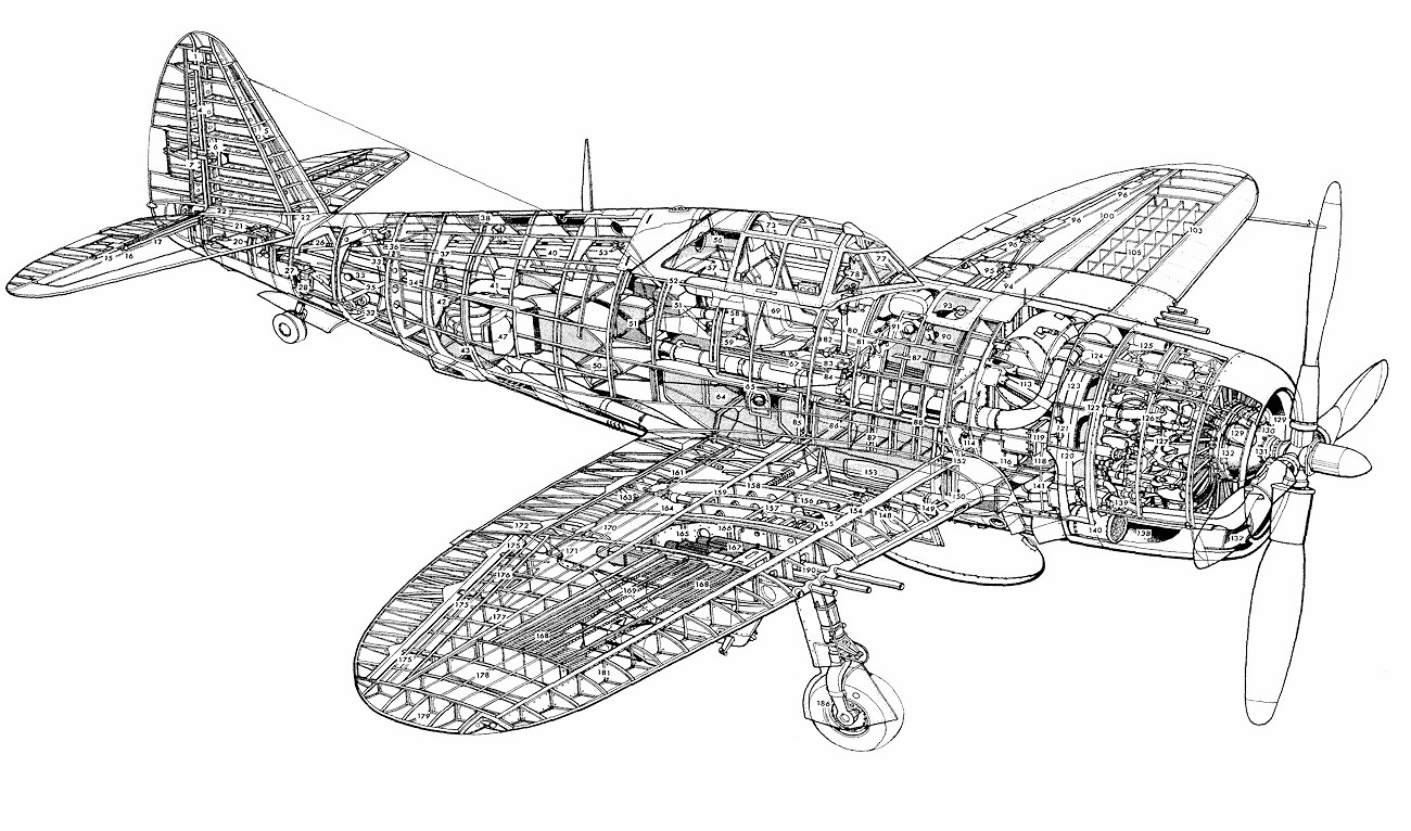 Republic P-47 Thunderbolt - Skizze
